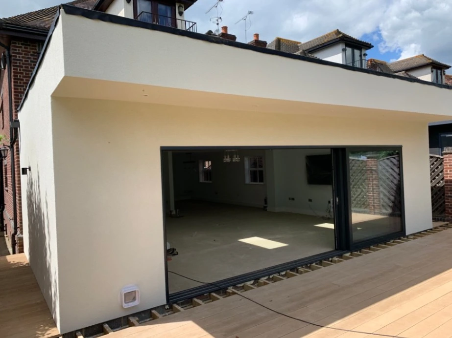 Modern rear extension exterior view in Essex
