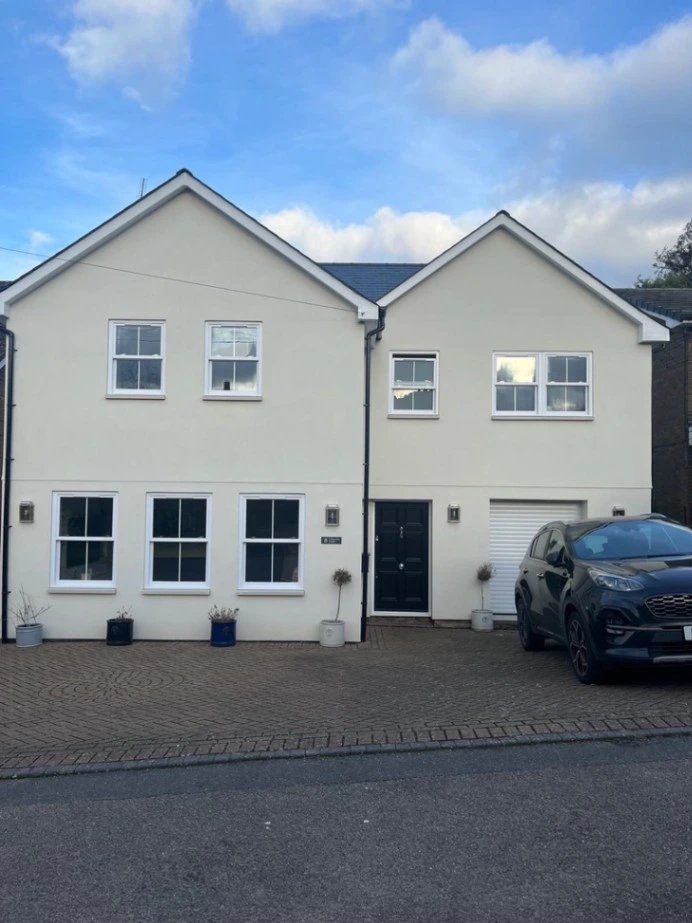 New build front elevation exterior in Essex