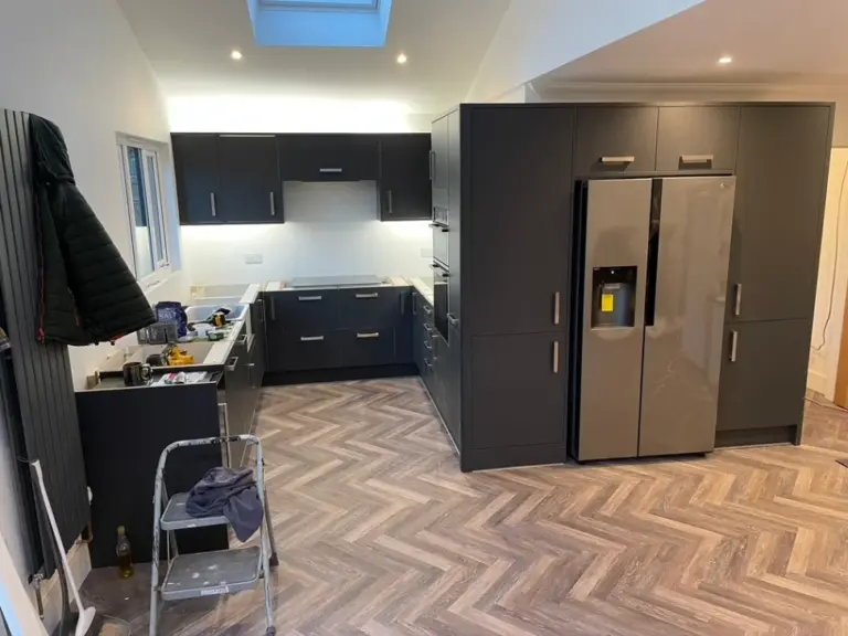 Open plan kitchen dining area in Essex